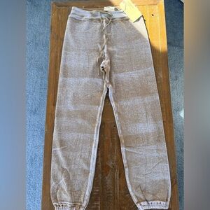 NWT Raquel Allegra taupe and blue drawstring sweatpants